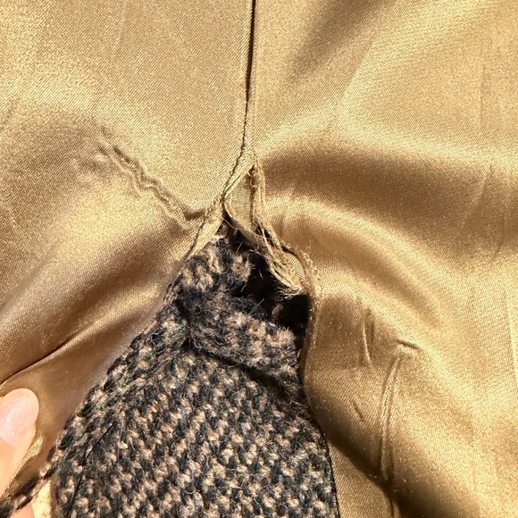 Vintage Brooks Brothers Brown Wool Herringbone Trench Coat - Picture 10 of 10